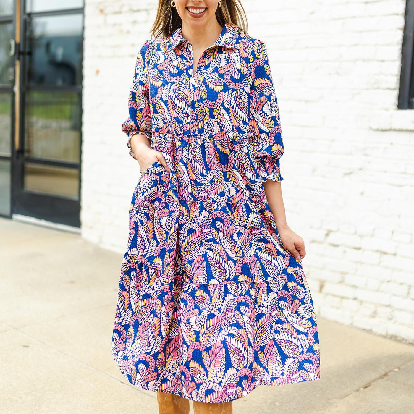 Elanor Mosaic Meadow Midi Dress