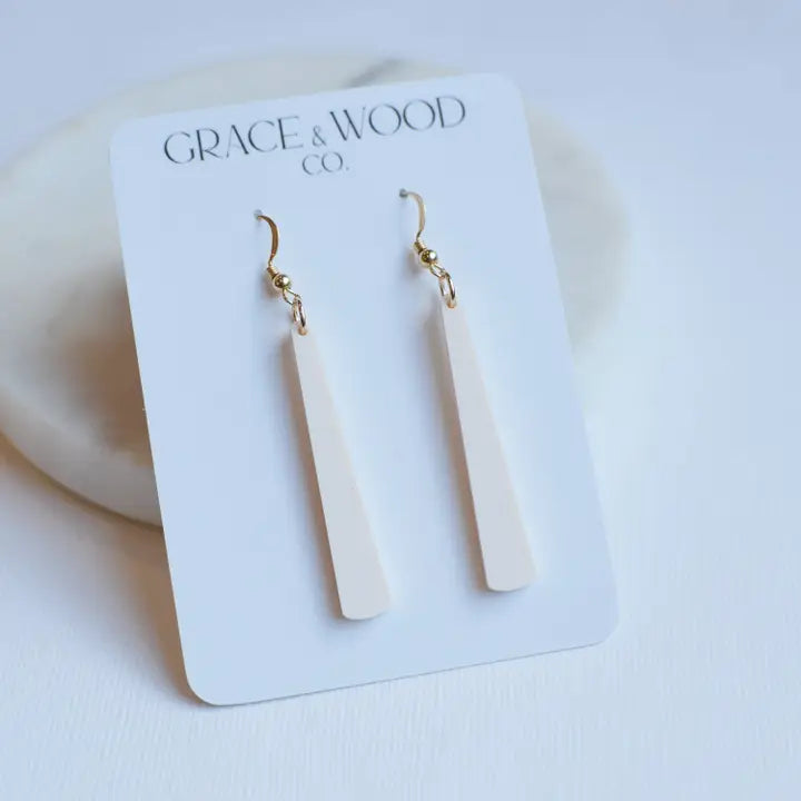 Grace & Wood Bone Skinny Drop Earrings