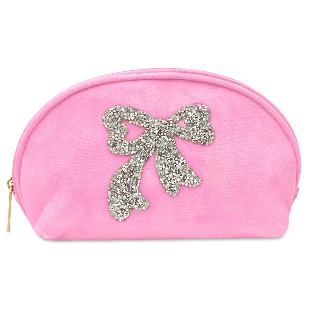 Iscream Glitter Bow Oval Cosmetic Bag