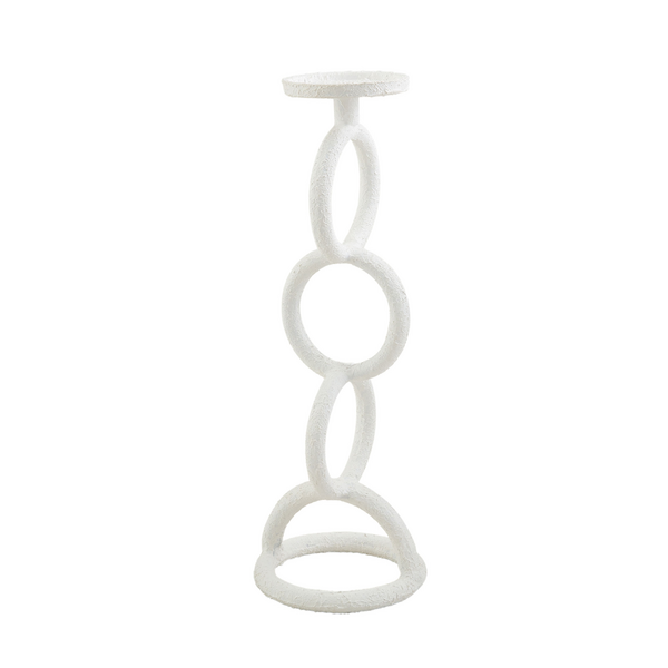 Medium White Link Candlestick