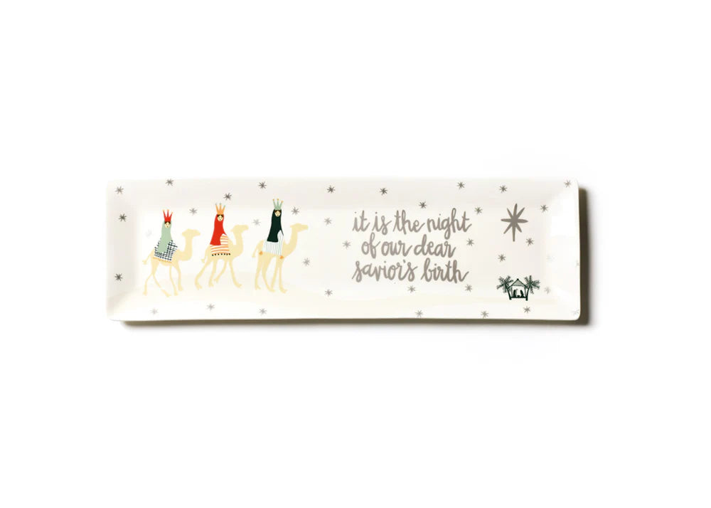 O Holy Night in Color 18" Skinny Rectangle Tray