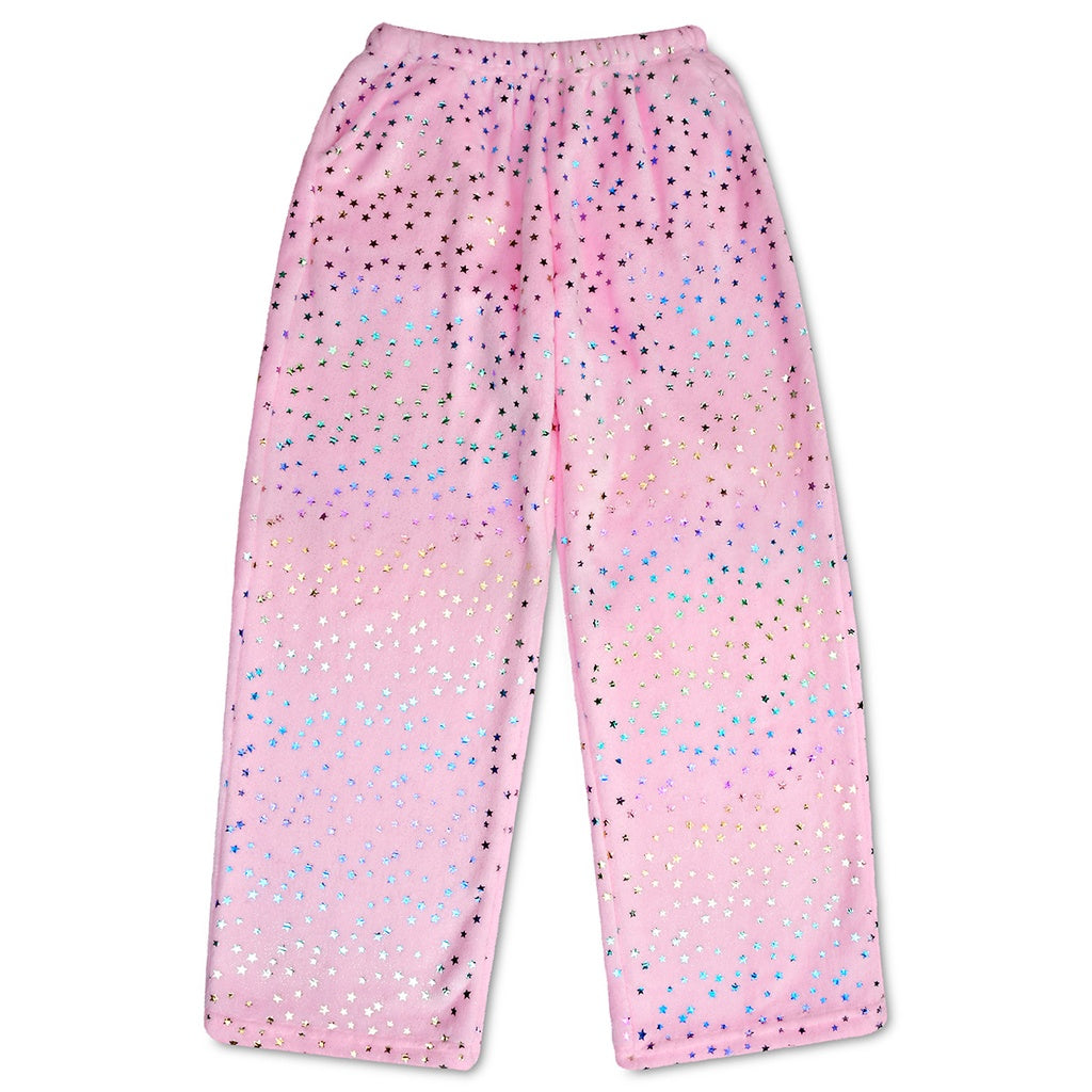 Iscream Pink Foil Stars Plush Pants