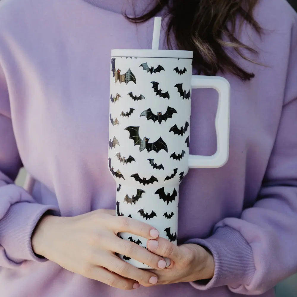 Bats Halloween 38Oz Tumbler Cup W/ Handle