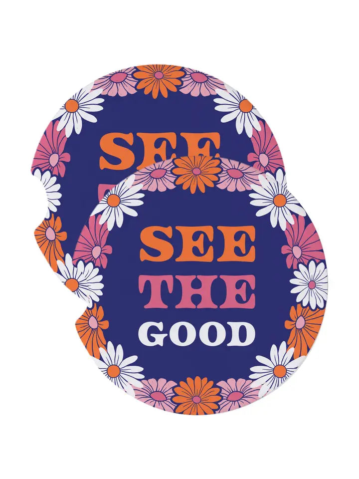 Car coasters "See the good"