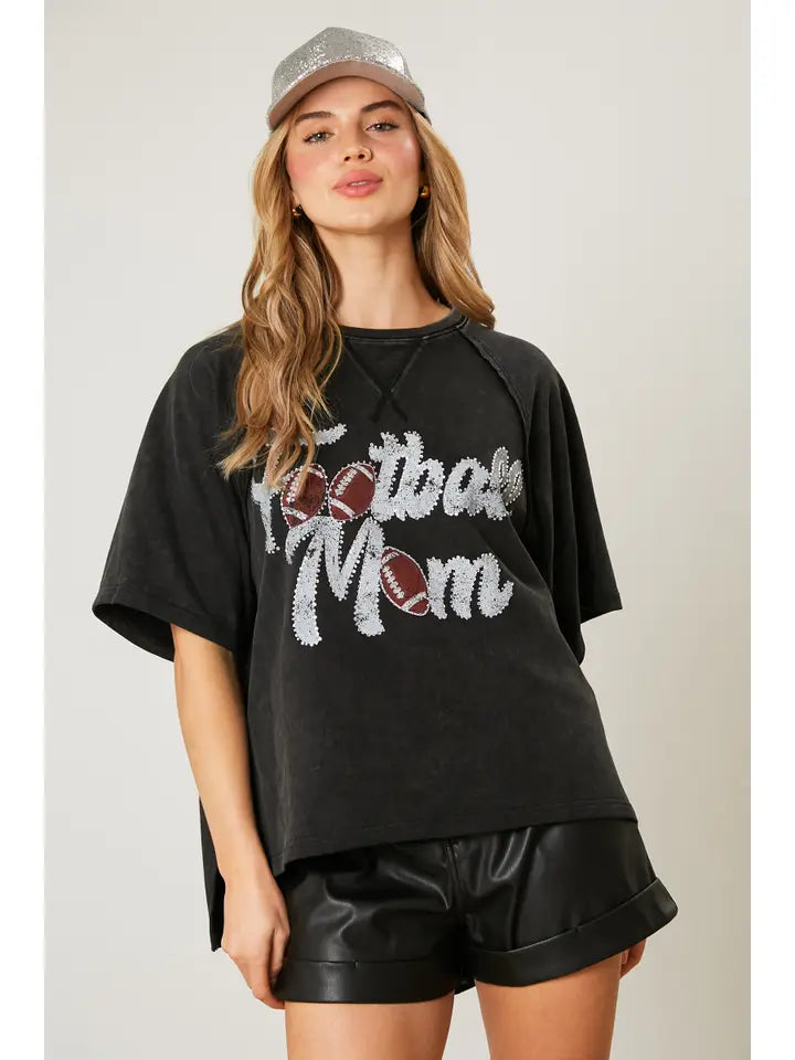 Football Mom Washed Tee