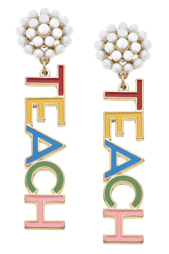 TEACH Enamel Earrings