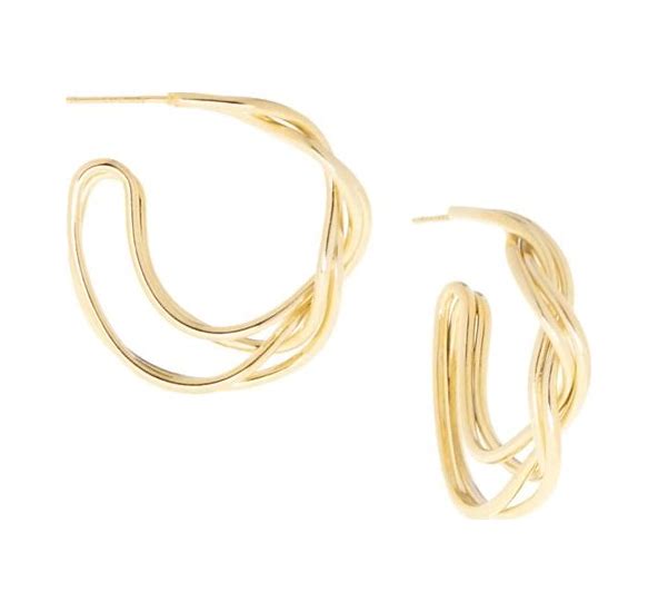 Marlyn Schiff Twisted Post Hoop Earring Gold